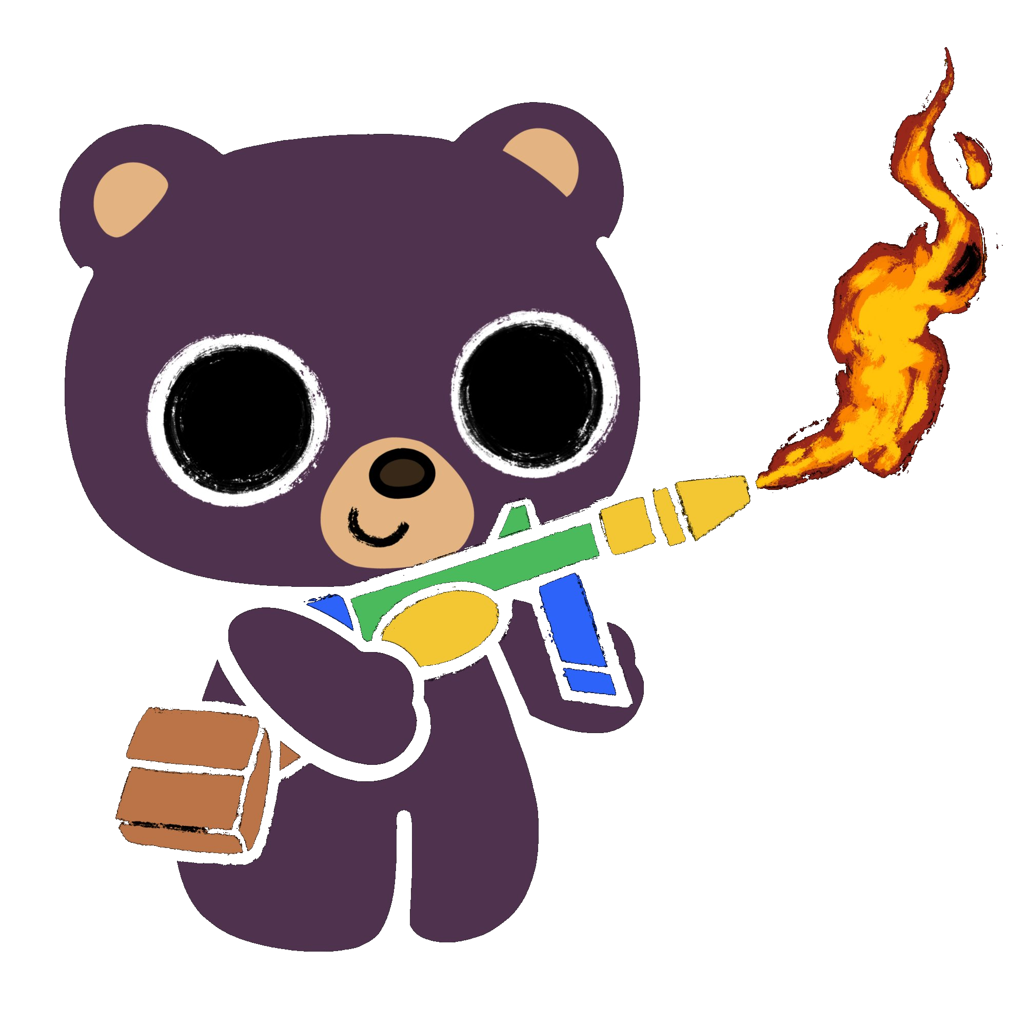 Poku with flamethrower